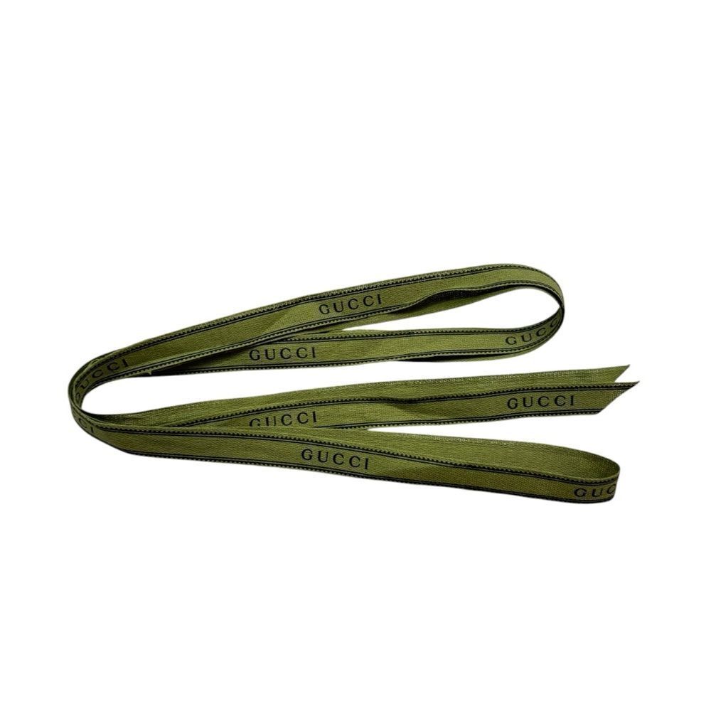 Gucci Green Signature Logo Gift Ribbon App 77” Long